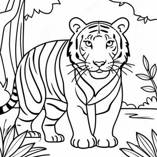 Majestic Bengal Tiger In Jungle Coloring Page 65304-51685