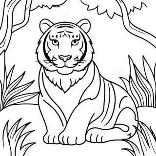 Majestic Bengal Tiger In Jungle Coloring Page 65304-51686