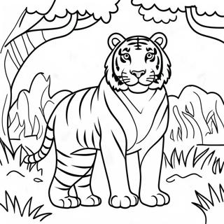 Majestic Bengal Tiger In Jungle Coloring Page 65304-51687