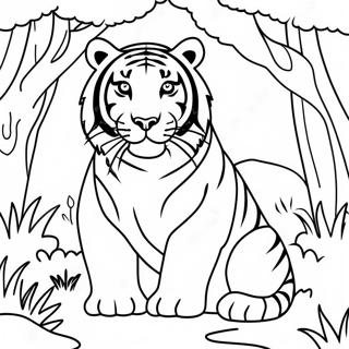 Majestic Bengal Tiger In Jungle Coloring Page 65304-51688