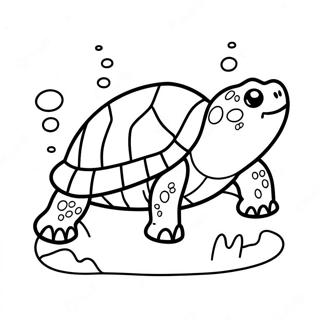 Cute Snapping Turtle Swimming Coloring Page 65344-51724