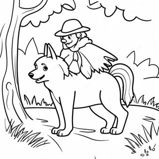 Colorful Peter The Wolf Scene Coloring Page 65394-51770