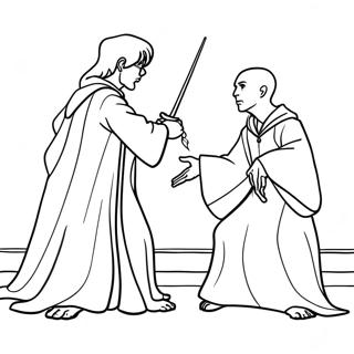 Harry Potter Vs Voldemort Duel Coloring Page 65403-51763