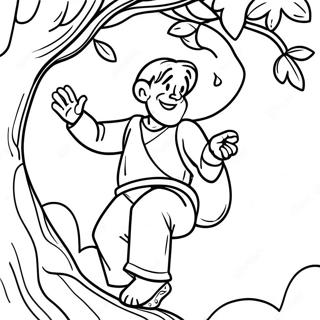 Zacchaeus Climbing A Tree Coloring Page 65413-51765