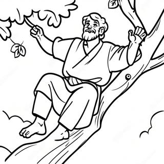 Zacchaeus Climbing A Tree Coloring Page 65413-51766