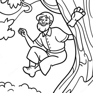 Zacchaeus Climbing A Tree Coloring Page 65413-51767