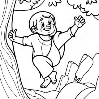 Zacchaeus Climbing A Tree Coloring Page 65413-51768