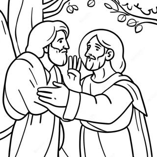 Zacchaeus Meeting Jesus Coloring Page 65414-51797