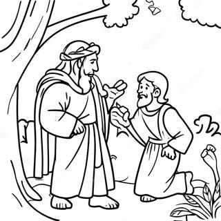 Zacchaeus Meeting Jesus Coloring Page 65414-51798