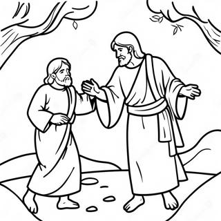 Zacchaeus Meeting Jesus Coloring Page 65414-51800