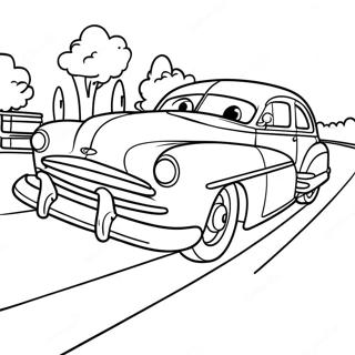 Doc Hudson Racing Scene Coloring Page 65434-51782