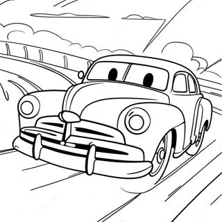 Doc Hudson Racing Scene Coloring Page 65434-51783