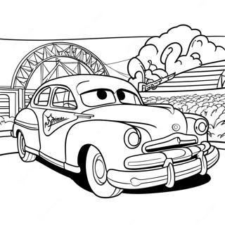 Doc Hudson Racing Scene Coloring Page 65434-51784