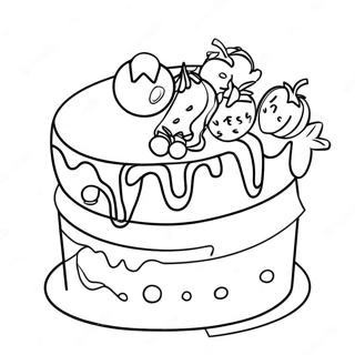 Colorful Cake Slice Coloring Page 65454-51810