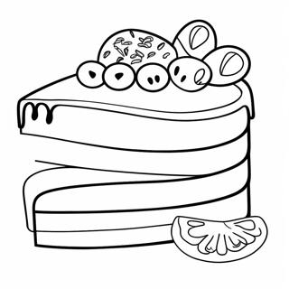 Colorful Cake Slice Coloring Page 65454-51811