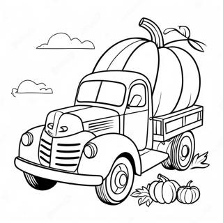 Vintage Pumpkin Truck Coloring Page 65484-51837