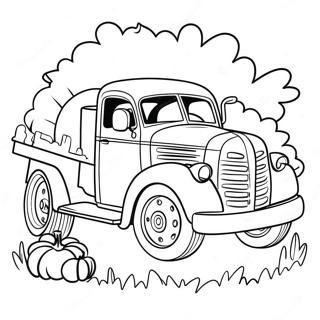 Vintage Pumpkin Truck Coloring Page 65484-51838