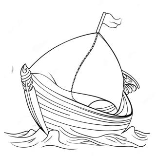 Viking Ship Sailing Coloring Page 6551-5210