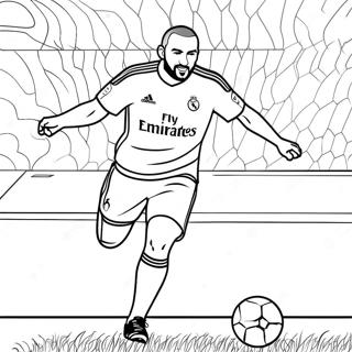 Karim Benzema Erzielt Ein Tor Ausmalbild 65524-51863