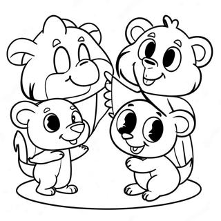 Pajanimals Playing Together Coloring Page 65564-51893