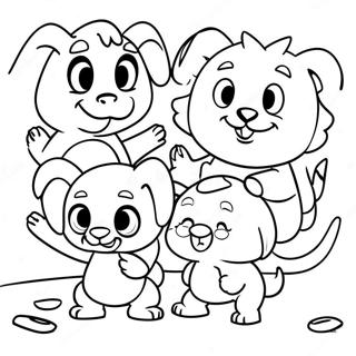 Pajanimals Playing Together Coloring Page 65564-51894