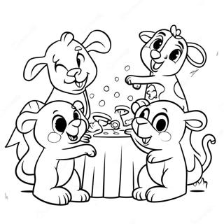 Pajanimals Playing Together Coloring Page 65564-51896