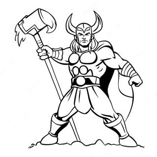 Mighty Thor With Stormbreaker Coloring Page 65574-51909