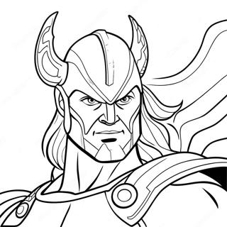 Mighty Thor With Stormbreaker Coloring Page 65574-51912