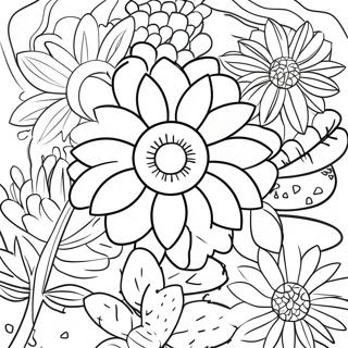 Colorful Flower Seeds Coloring Page 65594-51928