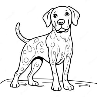 German Shorthaired Pointer Playing Fetch Coloring Page 65643-51941