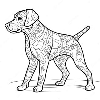 German Shorthaired Pointer Playing Fetch Coloring Page 65643-51942