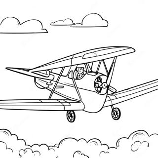 Brave Tuskegee Airman Flying A Plane Coloring Page 65654-51963