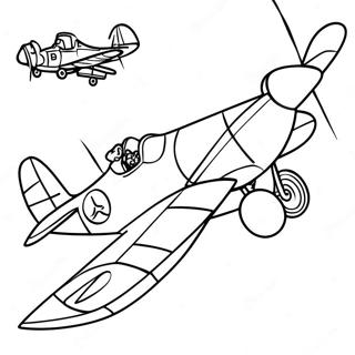 Brave Tuskegee Airman Flying A Plane Coloring Page 65654-51964