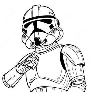 Detailed Phase 1 Clone Trooper Action Pose Coloring Page 65724-52007