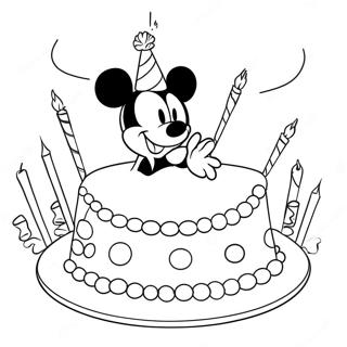 Mickey Mouse Birthday Celebration Coloring Page 65764-52049