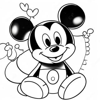 Mickey Mouse Birthday Celebration Coloring Page 65764-52050