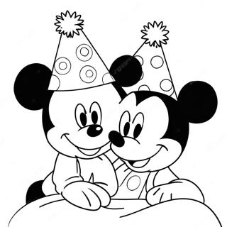 Mickey Mouse Birthday Celebration Coloring Page 65764-52052