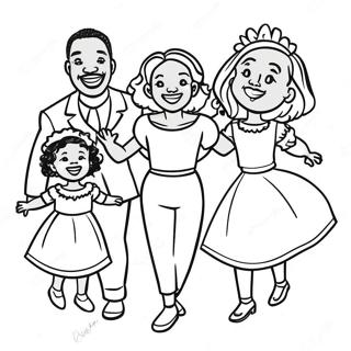 Joyful Black Family Coloring Page 65794-52067