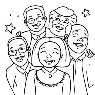 Joyful Black Family Coloring Page 65794-52068