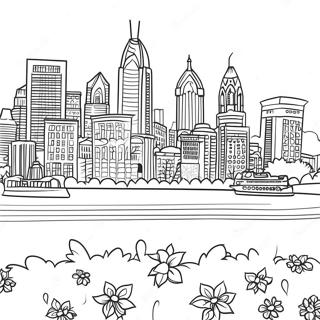 Philadelphia Skyline Coloring Page 65823-52095