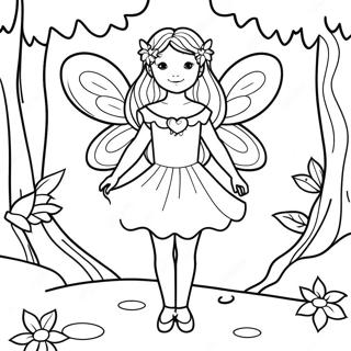 Magical Fairy In Enchanted Forest Coloring Page 65884-52139