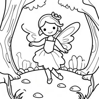 Magical Fairy In Enchanted Forest Coloring Page 65884-52140