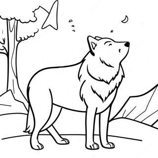 Arctic Wolf Howling At The Moon Coloring Page 65913-52174