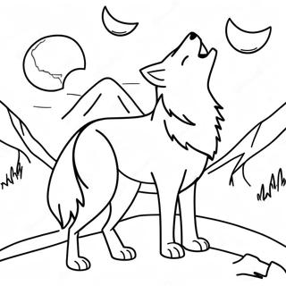 Arctic Wolf Howling At The Moon Coloring Page 65913-52175