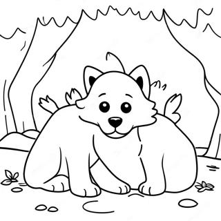 Playful Arctic Wolf Puppies Coloring Page 65914-52172