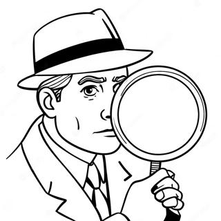 Kleurplaat Van Een Detective Met Vergrootglas 65984-52229