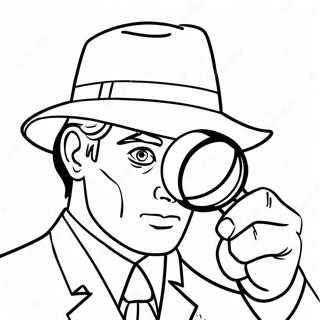 Kleurplaat Van Een Detective Met Vergrootglas 65984-52232