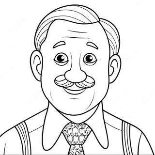 Funny Uncle With A Tie Coloring Page 66014-52254