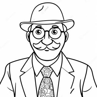 Funny Uncle With A Tie Coloring Page 66014-52255