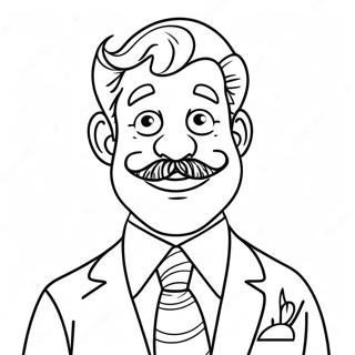 Funny Uncle With A Tie Coloring Page 66014-52256